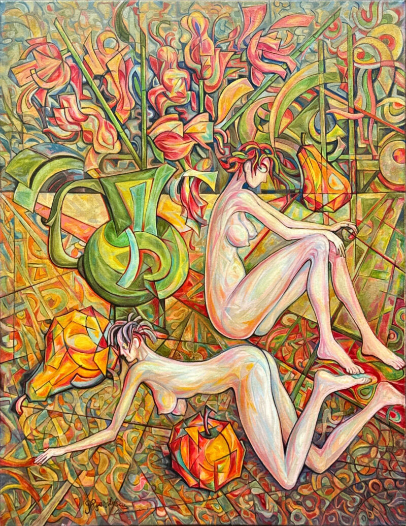 abstract art of women and fruits 24- x 20- (Page 1) Adam and Eve