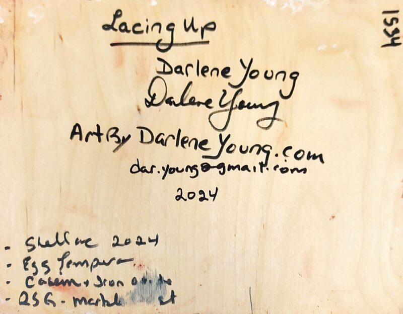 Darlene Young Lacing up Frame Lacing Up