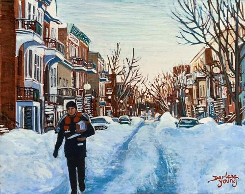 Darlene Young Le Plateau Winter Day Snowy Morning Le Plateau Mont Royal