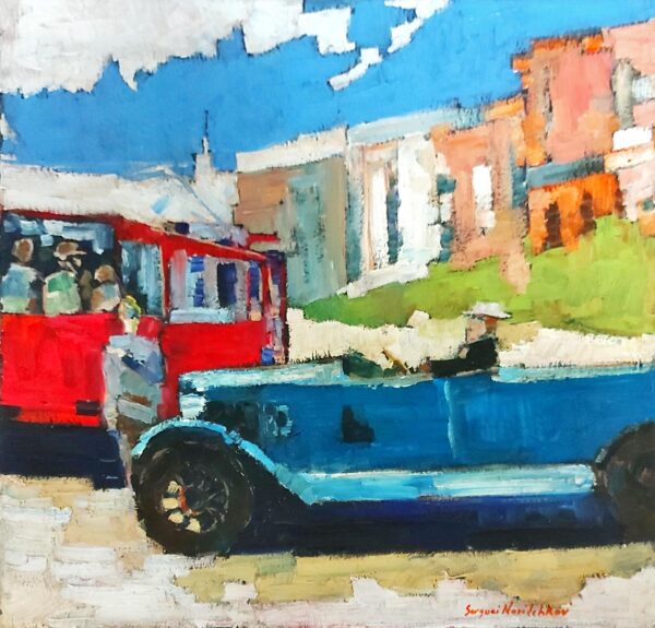 Sergei Novitchkov Untitled 18x18 Blue Car