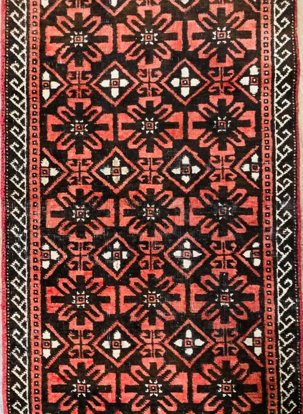 599647344_845905181508726_5571290197871731548_n Origin "Baluch" Hand Knotted Persian Rug with Repetitive Geometric Pattern 6'2" X 2'3"