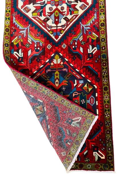 599801254_1426942955669072_7666813257127609296_n-removebg-preview Origin "Gharajeh" Hand Knotted Persian Rug with Geometric Shapes 13'2" X 2'6"
