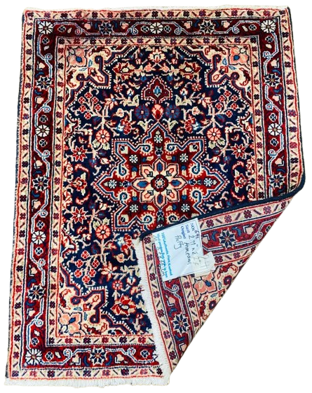 600311061_24779630675049777_7439019440310676116_n-removebg-preview Origin "Hamedan" Hand Knotted Sheep Wool Persian Rug with Floral Pattern 2'11" X 2'2"
