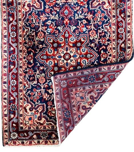 600392525_1172896251220433_655478905355473236_n-removebg-preview Origin "Hamedan" Hand Knotted Sheep Wool Persian Rug with Floral Pattern 2'11" X 2'2"