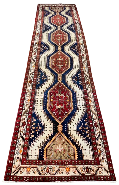 604913146_1196082122702215_3135603161776369337_n-removebg-preview Origin "Ardebil" Hand Knotted Sheep Wool Persian Rug Natural Dyes Geometric Pattern 13'8" X 3'5"