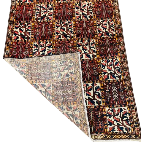 606926056_759594137178687_6766365758502292160_n-removebg-preview Origin "Bakhtiyar" Persian Tribal Rug Hand Knotted Natural Dyes with Geometric Checkered Floral Patterns 8'7" X 4'10"