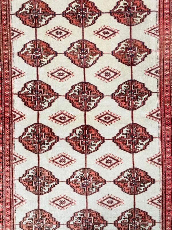 606969450_1226118772217604_6077487548508484506_n Origin "Turkmen" Persian Tribal Rug Hand Knotted Natural Dyes with Repeating Geometric Patterns 5'4" X 3'10"