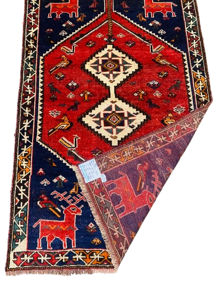 606975142_866605815957294_522748221843193360_n-removebg-preview Origin "Shiraz" Persian Tribal Rug Hand Knotted Natural Dyes with Animal Geometric Floral Patterns 6'7" X 4'