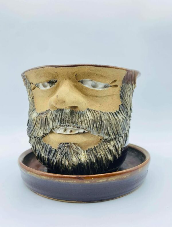 607326317_813479885041862_2448339263239355222_n 1982 Handcrafted Signed "Leishman" Studio Pottery Planter and Drip Tray