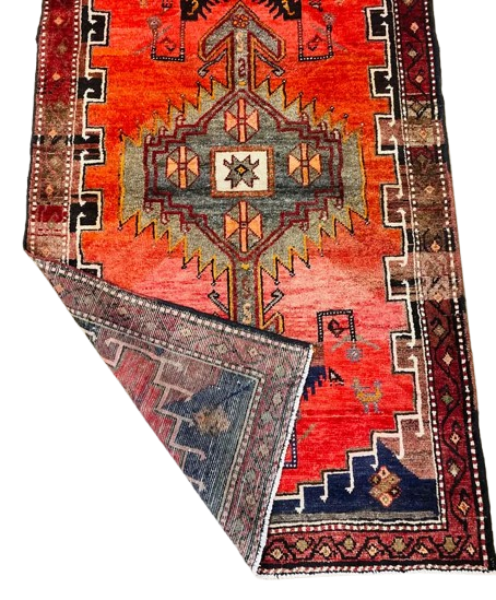 607350575_2377641882697683_5579754214145709306_n-removebg-preview Origin "Hamedan" Persian Tribal Rug Hand Knotted Natural Dyes with Geometric Patterns 7' X 4'