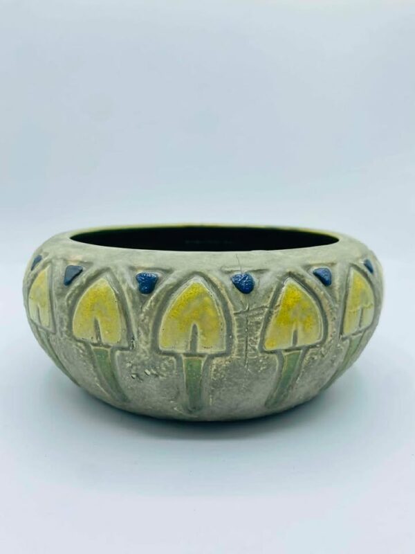 607981499_1199089532372351_4847336537872047205_n Early Roseville Art Pottery Bowl Arts & Crafts / Art Nouveau Relief Design