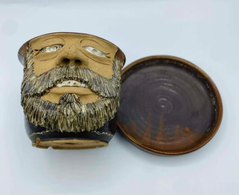 1982 Handcrafted Signed "Leishman" Studio Pottery Planter and Drip Tray