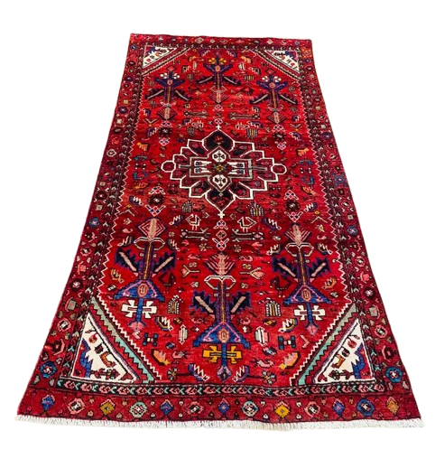 608114803_2334466076978125_6766248267220196571_n-removebg-preview Origin "Zanjan" Persian Tribal Rug Hand Knotted Natural Dyes with Floral Medallion and Geometric Patterns 7'3" X 3'11"