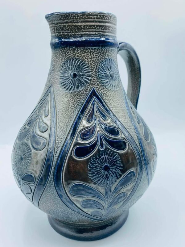 608140757_1465702378222442_361311250849529454_n Early German Westerwald Salt Glazed Stoneware Pottery Signed Pitcher/Jug