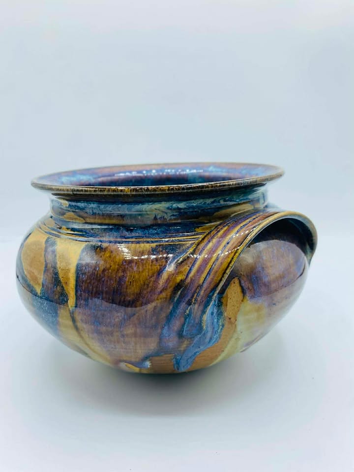 608140757_1892355091418223_4904688115679021707_n 1990 Handmade Collaboration Studio Pottery Bowl Signed Michael Nowack and Linda Dalton