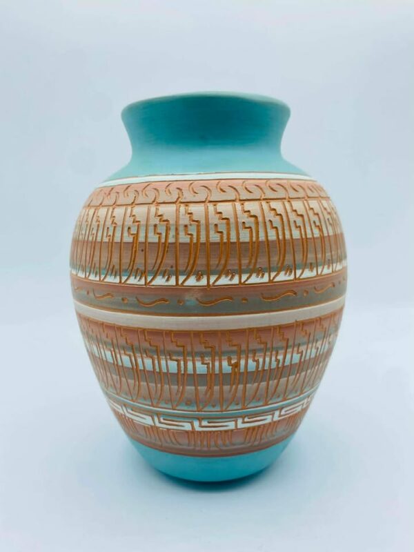 608151714_25631603456492191_7840945082923624133_n Native American Navajo pottery Vase Signed "Ron J"