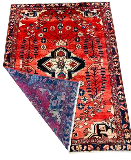 608198402_904387175273977_7222312232658099392_n-removebg-preview Origin "Arak" Persian Tribal Rug Hand Knotted Vegetable Dyes with Central Medallion and Geometric Floral Patterns 6'4" X 4'9"