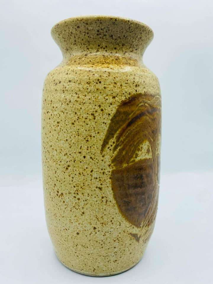 608211742_4042864752514779_5006056225792048842_n Signed "Tamarack Studios" Rustic Carved Stoneware Pottery Vase