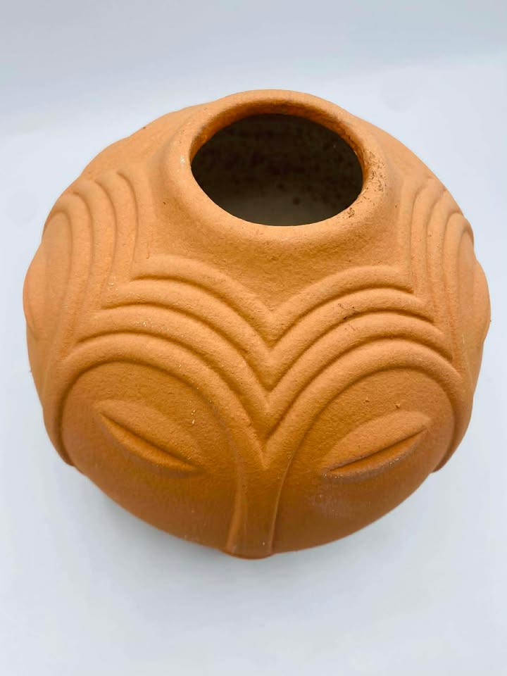 Mid century Modern Multi Face Terracotta Vase