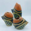 1980s Set of 3 Vintage Terracotta Fish Shape Vases Made in Vietnam