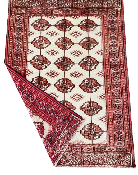 608291827_1410180960466590_1836691019175367799_n-removebg-preview Origin "Turkmen" Persian Tribal Rug Hand Knotted Natural Dyes with Repeating Geometric Patterns 5'4" X 3'10"