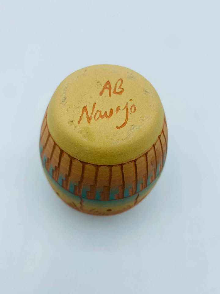 Native American Navajo Pottery Vase Signed "A.B"