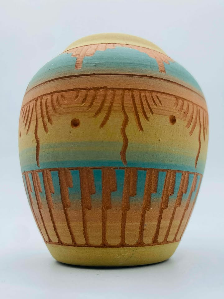Native American Navajo Pottery Vase Signed "A.B"