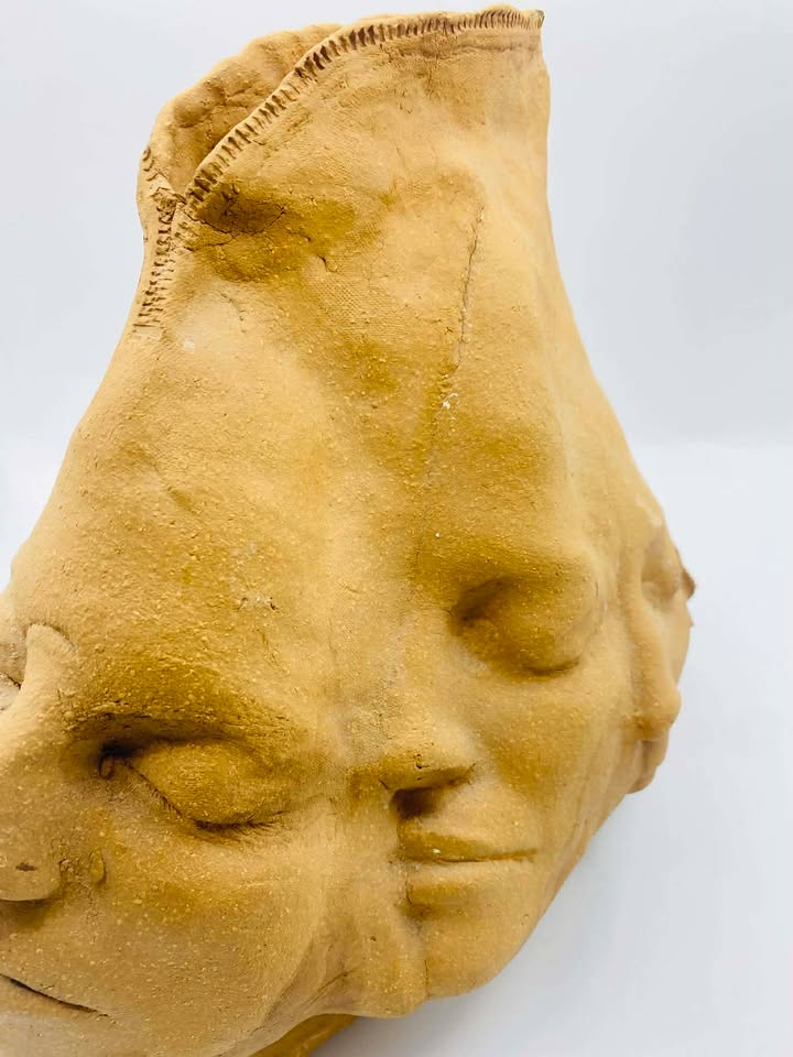 Abstract/Multi-faced Terra Cotta Sculpture
