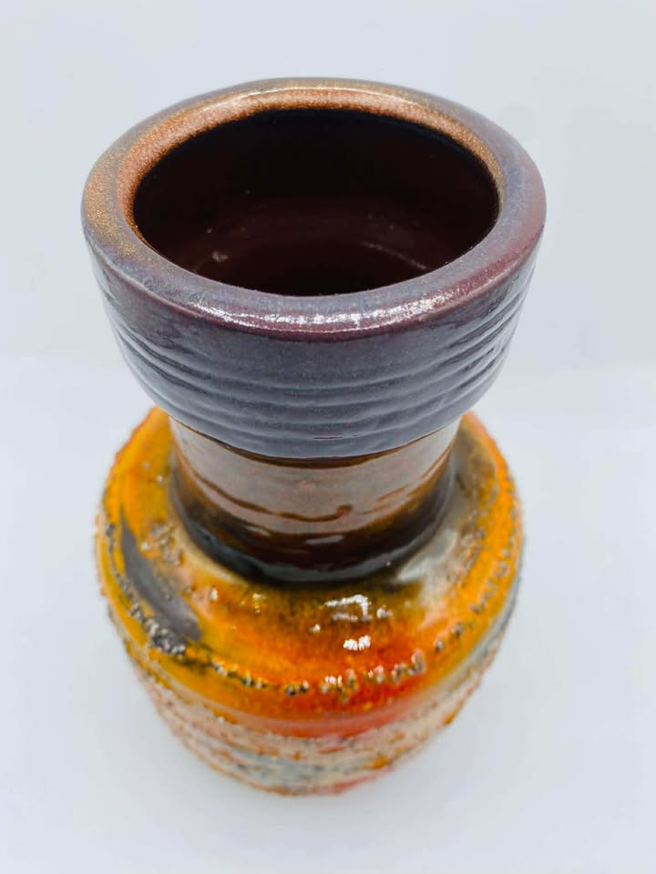 1960s-1970s West Germany Fat Lava Pottery Vase By Carstens Tonnieshof