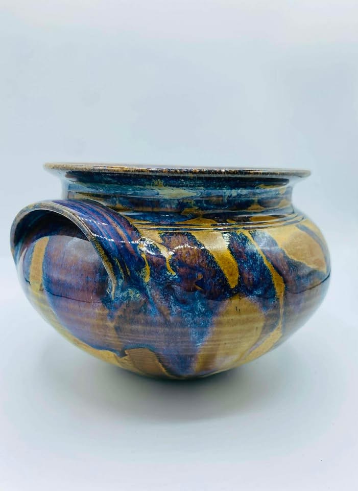 608529764_1649983779704455_4815911981860217960_n 1990 Handmade Collaboration Studio Pottery Bowl Signed Michael Nowack and Linda Dalton