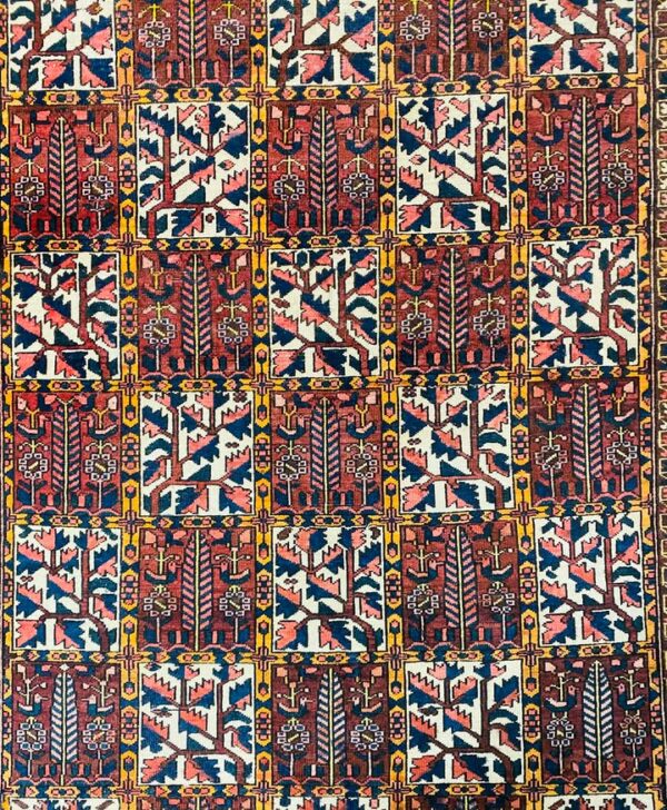 608636364_1468267895306517_3662631153479251906_n Origin "Bakhtiyar" Persian Tribal Rug Hand Knotted Natural Dyes with Geometric Checkered Floral Patterns 8'7" X 4'10"