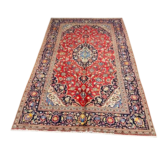 608638341_881867817533955_5207975193701141119_n-removebg-preview Origin "Khashan" Persian Tribal Rug Hand Knotted Natural Dyes with Central Medallion and Floral Patterns 10'5" X 6'5"