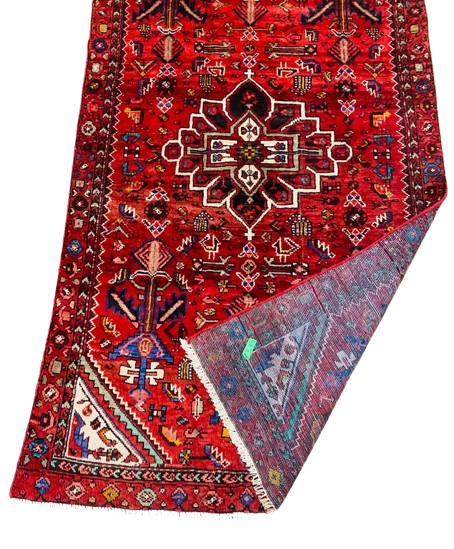 608671508_1275844324414223_8516234635325633605_n-removebg-preview Origin "Zanjan" Persian Tribal Rug Hand Knotted Natural Dyes with Floral Medallion and Geometric Patterns 7'3" X 3'11"