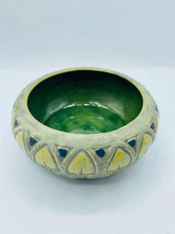608719607_1184144473919118_3449849351342634699_n Early Roseville Art Pottery Bowl Arts & Crafts / Art Nouveau Relief Design