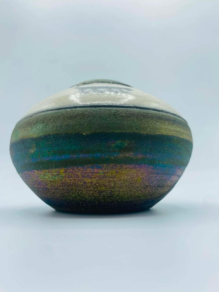 Signed "Jeremy Diller" Authentic Ruku Art Pottery Vase