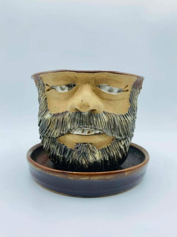 608780671_1156374799620986_2601634085217053641_n 1982 Handcrafted Signed "Leishman" Studio Pottery Planter and Drip Tray
