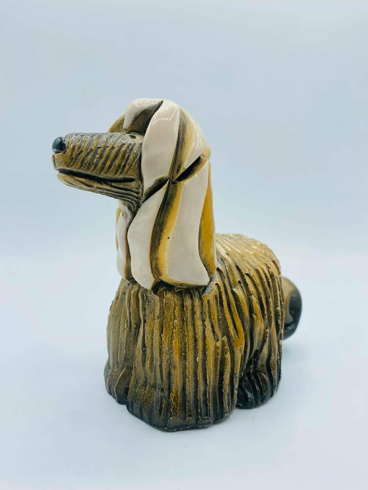 608814537_1419459396258564_7186413869604184389_n Signed "a.R" Handmade Afghan Hound Dog Figurine