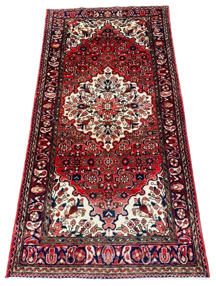 608821746_895875996282989_4468885790148310135_n-removebg-preview Origin "Liliyan" Persian Tribal Rug Hand Knotted Natural Dyes with Central Medallion and Floral/Geometric Patterns 6'8" X 3'5"