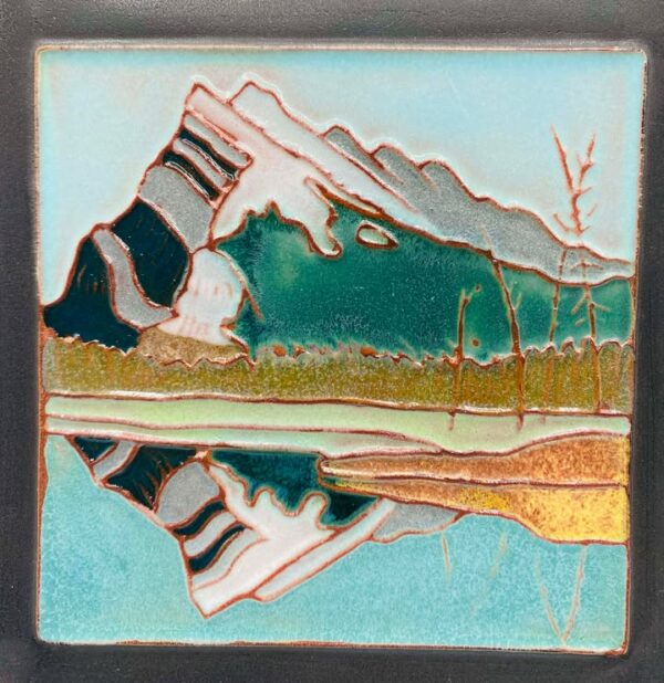 608876518_1413765293866449_3820959446025144936_n Handmade "Mount Rundle" Ceramic Art Tile Signed Brian McArthur and Dawn Detarando