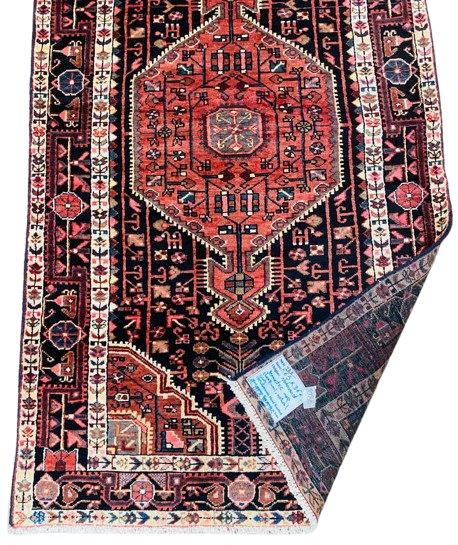 608879902_1423729029429031_6380067851292675351_n-removebg-preview Origin "Nahavand" Persian Tribal Rug Hand Knotted Natural Dyes with Geometric Patterns 6'5" X 3'6"