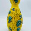 Rare 1960s-1970s Fat Lava West Germany Vase in Yellow and Blue Flowers by Bay Keramik
