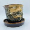 608925335_4045721189025017_3971814533287492249_n 1982 Handcrafted Signed "Leishman" Studio Pottery Planter and Drip Tray