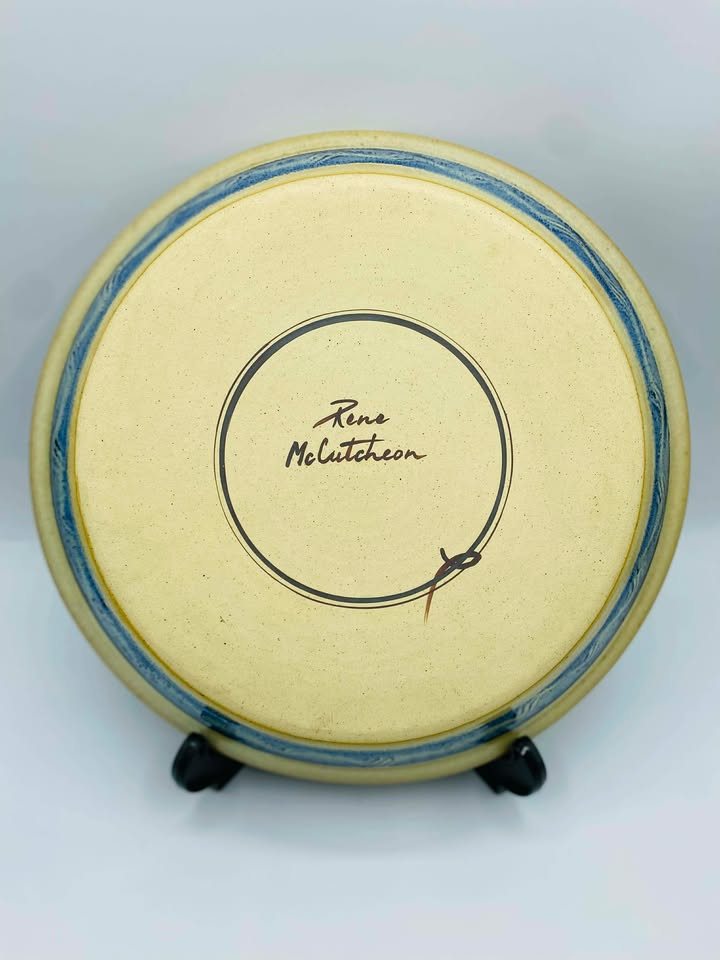 609010711_730683963420083_5719062721299885004_n 1980s Handmade Studio Pottery Plate Signed and Stamped Rene McCutcheon