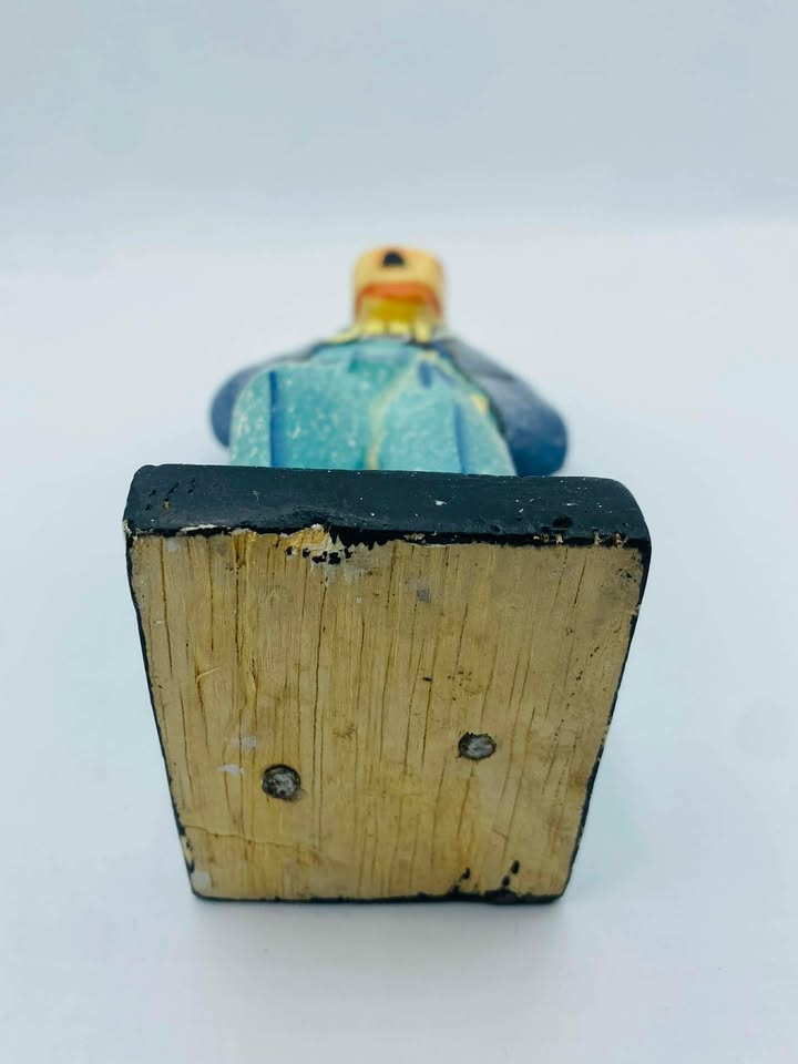 Hand-Carved Wooden Folk Art Figurine