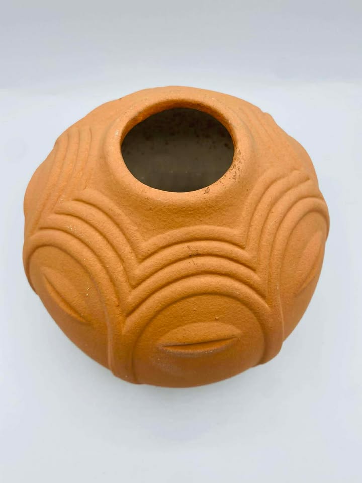 Mid century Modern Multi Face Terracotta Vase