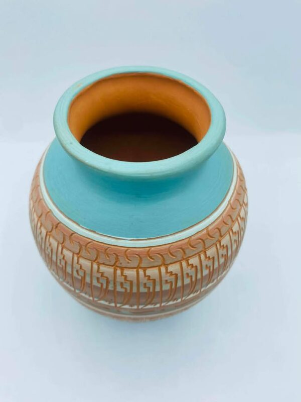 609060009_2081503142607301_9201119563569649960_n Native American Navajo pottery Vase Signed "Ron J"