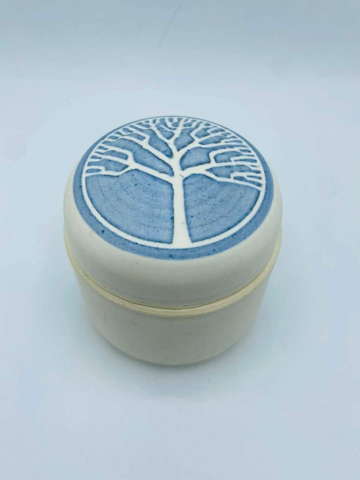 Signed "Chris & Malcolm" Stanley Studios Stoneware Wheel-Thrown Lidded Jar