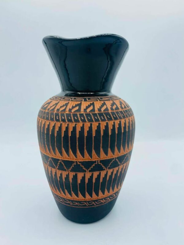609164811_1627202321776238_712028075639472860_n Signed "C. Smith" Native American Navajo Etched Pottery Vase