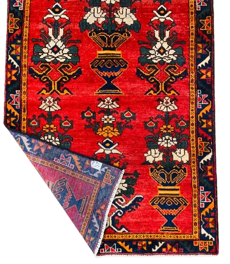609217369_851348380993583_5507034221444887773_n-removebg-preview Origin "Shiraz" Persian Rug Hand Knotted Natural Dyes Featuring a traditional Vase or Tree of life design 4'10" X 3'2"