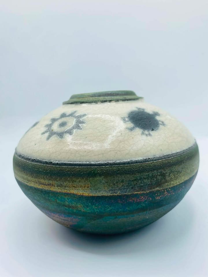 Signed "Jeremy Diller" Authentic Ruku Art Pottery Vase